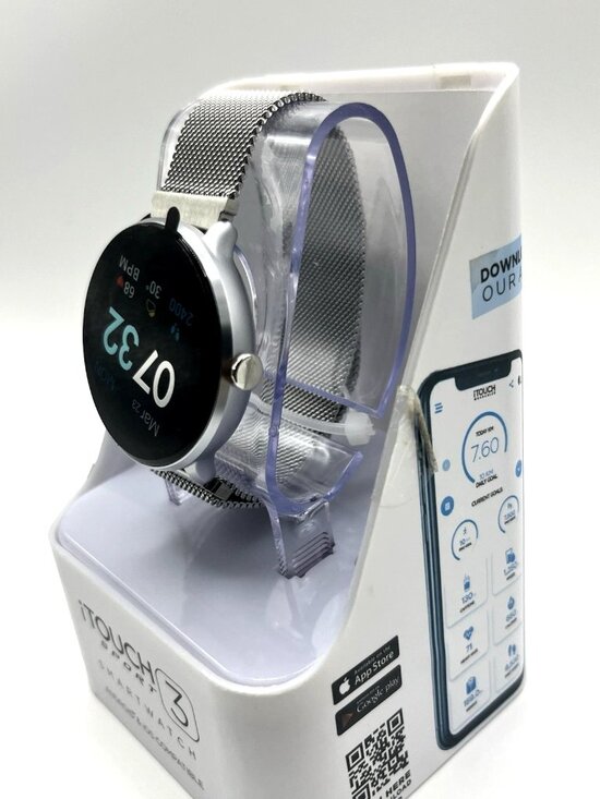 iTouch Sport 3 Smartwatch Silver Mesh Heart Rate Fitness Tracker New - New main image 3